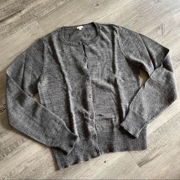 JCrew Women's L Alpaca & Wool Cardigan w/ Jewel Buttons - Picture 2 of 13